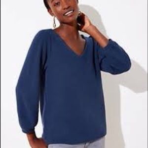 🍑 2 for $20🍑 LofT Puff Sleeve V-neck Top M